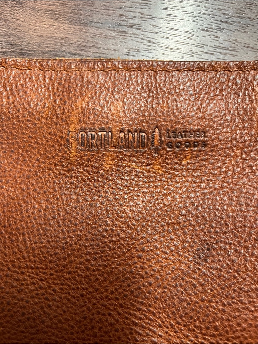 Portland Leather Warm Brown Pebbled Leather Tote - Picture 4 of 4